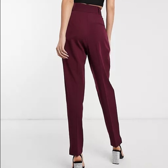 ASOS burgundy high waisted balloon pants - Picture 2 of 7
